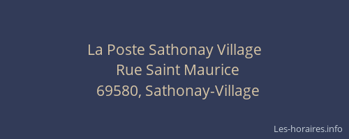 La Poste Sathonay Village