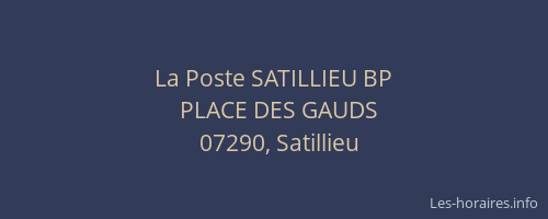 La Poste SATILLIEU BP