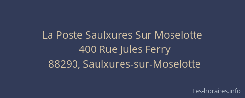 La Poste Saulxures Sur Moselotte