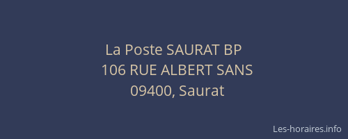 La Poste SAURAT BP