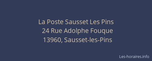 La Poste Sausset Les Pins