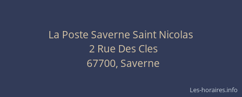La Poste Saverne Saint Nicolas