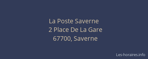 La Poste Saverne