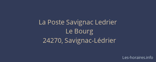 La Poste Savignac Ledrier