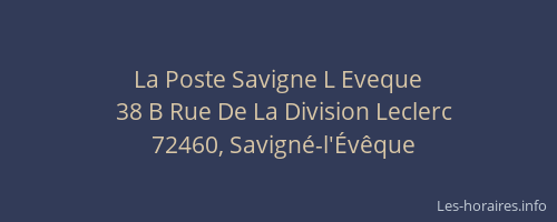 La Poste Savigne L Eveque