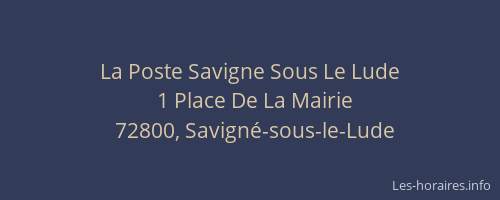 La Poste Savigne Sous Le Lude