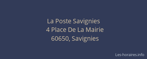 La Poste Savignies
