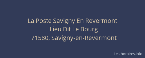 La Poste Savigny En Revermont
