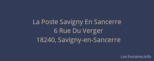 La Poste Savigny En Sancerre