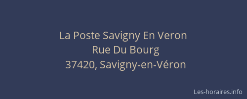 La Poste Savigny En Veron