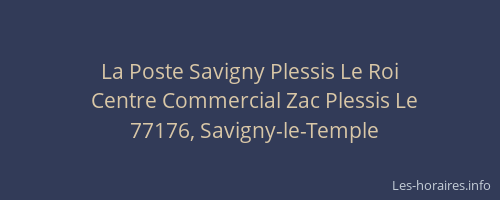 La Poste Savigny Plessis Le Roi