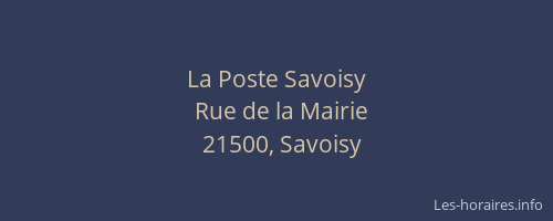 La Poste Savoisy
