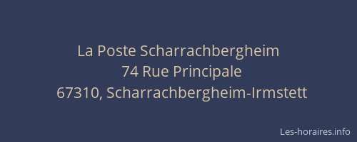 La Poste Scharrachbergheim