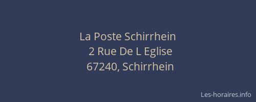 La Poste Schirrhein