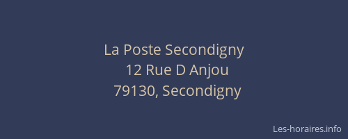 La Poste Secondigny
