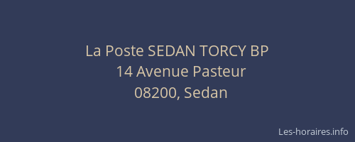 La Poste SEDAN TORCY BP