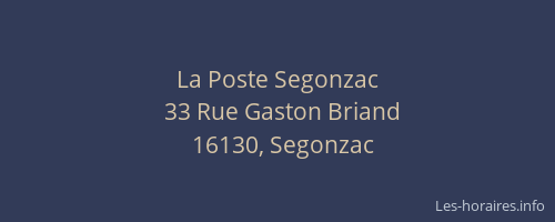 La Poste Segonzac