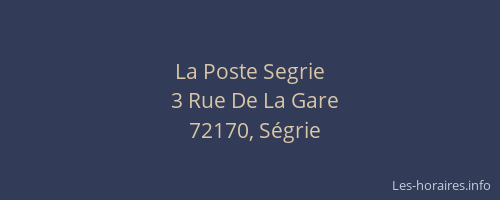 La Poste Segrie