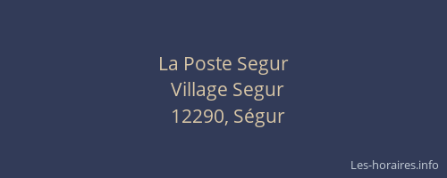 La Poste Segur