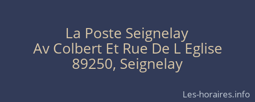 La Poste Seignelay