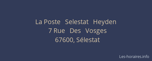 La Poste   Selestat   Heyden