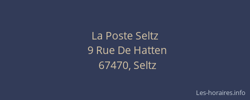 La Poste Seltz