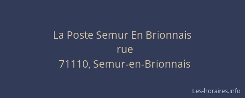 La Poste Semur En Brionnais