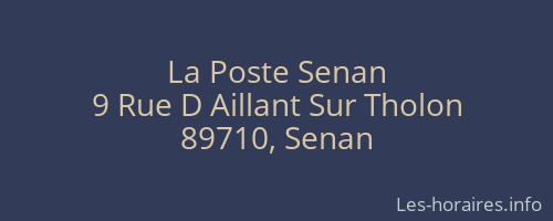 La Poste Senan