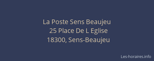 La Poste Sens Beaujeu