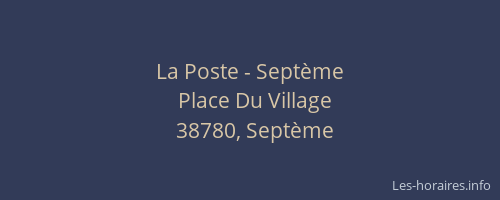 La Poste - Sept&egrave;me