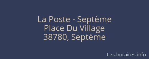 La Poste - Septème