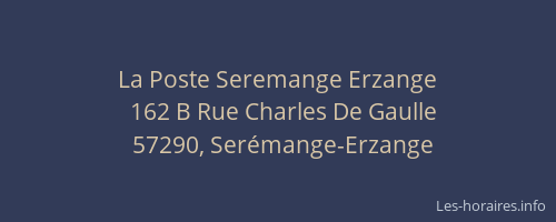 La Poste Seremange Erzange