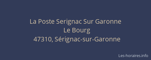 La Poste Serignac Sur Garonne
