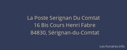 La Poste Serignan Du Comtat