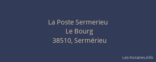 La Poste Sermerieu