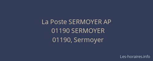 La Poste SERMOYER AP