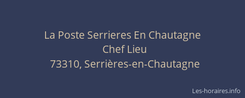 La Poste Serrieres En Chautagne
