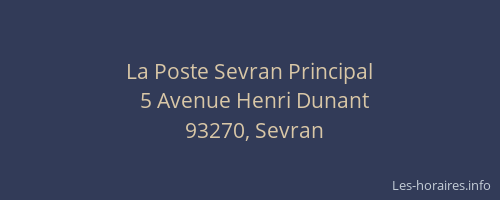 La Poste Sevran Principal
