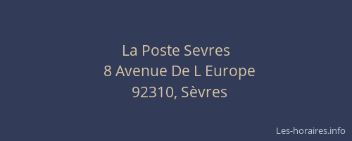 La Poste Sevres
