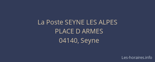 La Poste SEYNE LES ALPES