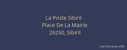 La Poste Sibiril