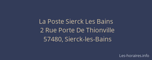 La Poste Sierck Les Bains