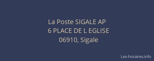 La Poste SIGALE AP