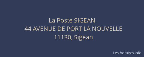 La Poste SIGEAN