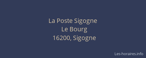 La Poste Sigogne