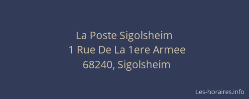 La Poste Sigolsheim