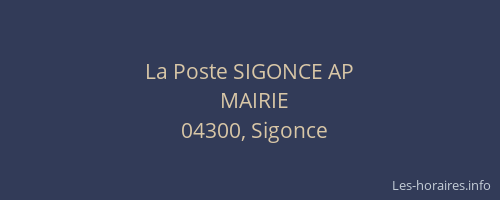 La Poste SIGONCE AP