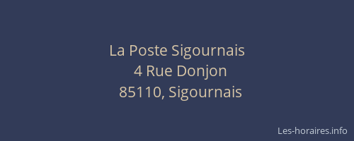 La Poste Sigournais