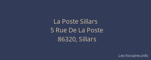 La Poste Sillars