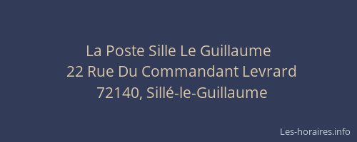 La Poste Sille Le Guillaume
